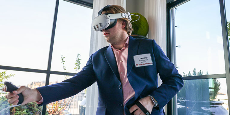 man using VR headset