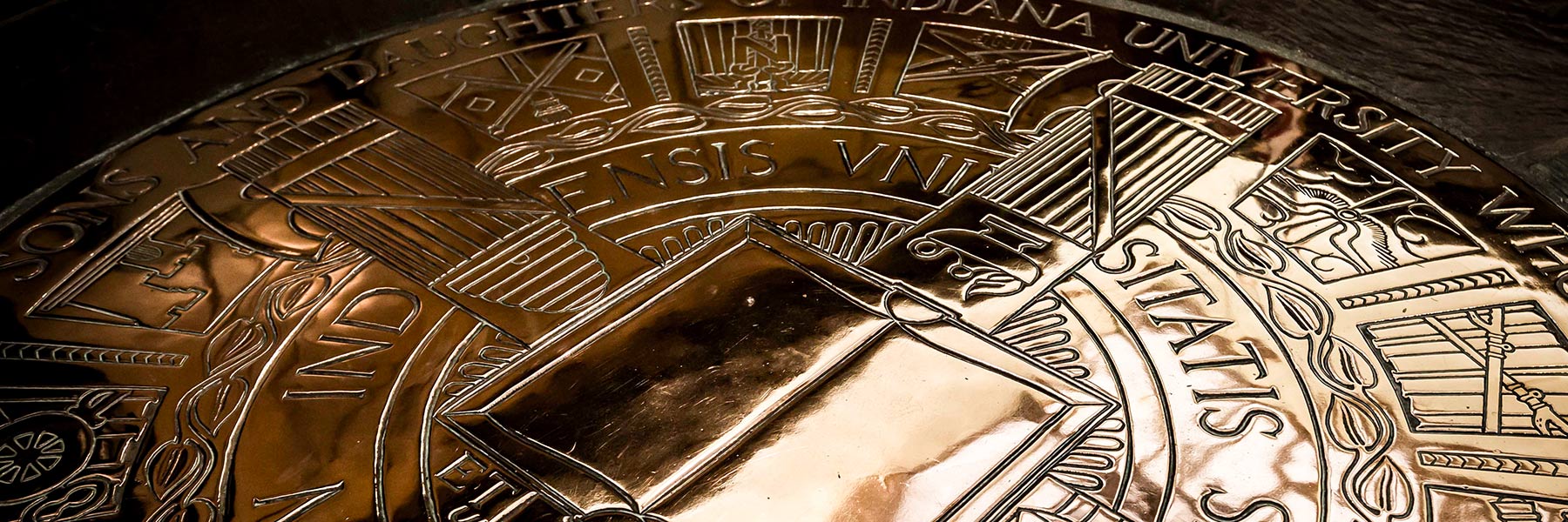 A close up of a gold IU seal